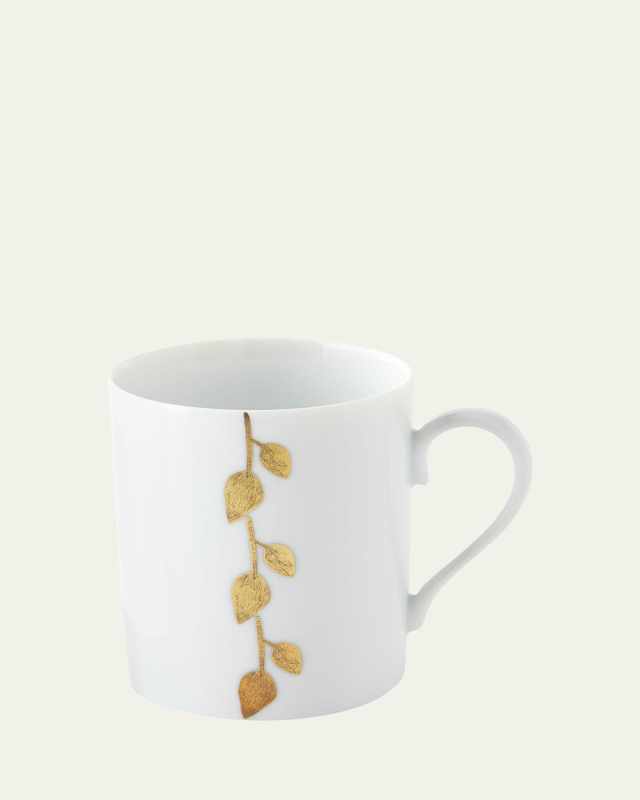 Daphne Gold-Leaf Mug, White